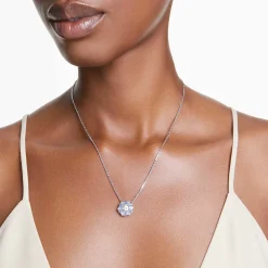 Swarovski Halskette Damen Idyllia Blume blau rhodiniert 5680013