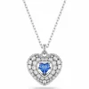 Swarovski Halskette Unisex Idyllia Hyperbola Herz Anhänger Blau Rhodiniert 5680403
