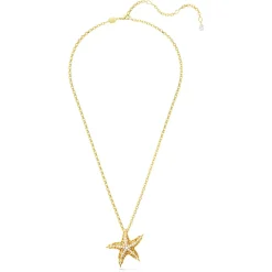 Swarovski Idyllia Anhänger mit Kette Damen Halskette Goldfarben mit Seestern Kristall 5691035