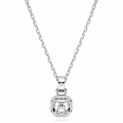 Swarovski Kette mit Anhänger Birthstone April Kissenschliff Weiß 5651704