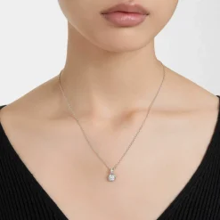 Swarovski Kette mit Anhänger Birthstone April Kissenschliff Weiß 5651704