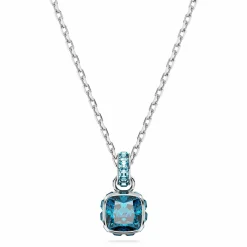 Swarovski Kette mit Anhänger Birthstone Kissenschliff Dezember Blau 5651707
