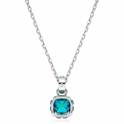 Swarovski Kette mit Anhänger Birthstone Kissenschliff Dezember Blau 5651707