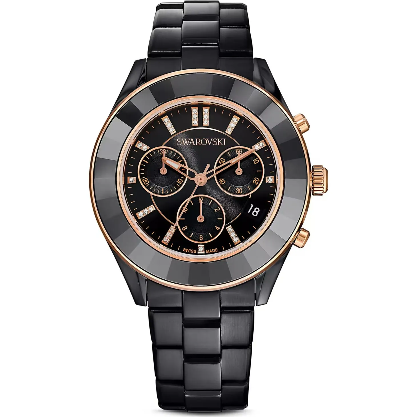 Swarovski Octea Lux Sport Unisex Chronograph Uhr Schwarz 5610472