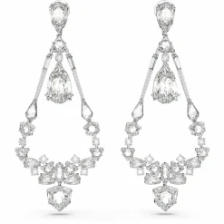 Swarovski Ohrclips Unisex Mesmera Long Chandelier Weiß Rhodiniert 5665827