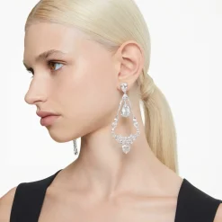 Swarovski Ohrclips Unisex Mesmera Long Chandelier Weiß Rhodiniert 5665827