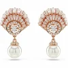 Swarovski Ohrringe Damen Idyllia Drop Kristallperle Muschel weiß roségold 5689196