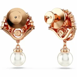 Swarovski Ohrringe Damen Idyllia Drop Kristallperle Muschel weiß roségold 5689196