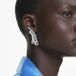 Swarovski Ohrringe Damen Matrix Drop Mixed cuts weiß rhodiniert 5692515