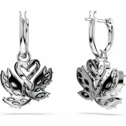 Swarovski Ohrringe Damen Swan Drop Earrings Schwarz Rhodium‑/Ruthenium‑Finish 5705728