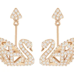 Swarovski Ohrstecker Unisex Facet Swan Drop Earrings Rose‑Gold‑Plated 5358058