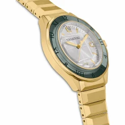 Swarovski Uhr Unisex Dextera 3‑Hand 37 mm Metallarmband Gold‑Plattiert 5635450