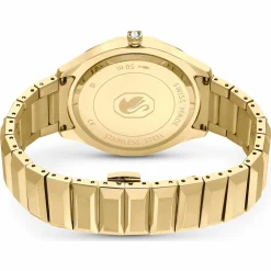 Swarovski Uhr Unisex Dextera 3‑Hand 37 mm Metallarmband Gold‑Plattiert 5635450