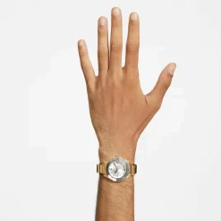 Swarovski Uhr Unisex Dextera 3‑Hand 37 mm Metallarmband Gold‑Plattiert 5635450