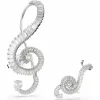 Swarovski Unisex Ariana Grande x Swarovski Ohrclips Music Note Weiß Rhodiniert 5720866