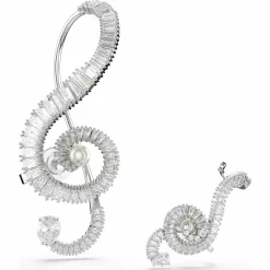 Swarovski Unisex Ariana Grande x Swarovski Ohrclips Music Note Weiß Rhodiniert 5720866