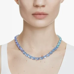 Swarovski Unisex Millenia Tennis‑Halskette Blauer Farbverlauf 5694136
