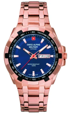 Swiss Alpine Military by Grovana Herren Armbanduhr Star Fighter 41 mm Armband Edelstahl 7043.1165