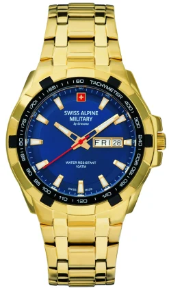 Swiss Alpine Military by Grovana Herren Armbanduhr Star Fighter 41 mm Armband Edelstahl 7043.1115