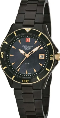 Swiss Alpine Military Damen Armbanduhr Taucheruhr 7740.1184