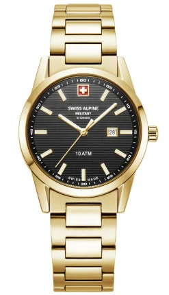 Swiss Alpine Military Damenuhr Argos gold schwarz 34mm Artikelnummer 7767.1117