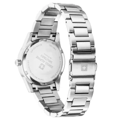 Swiss Alpine Military Damenuhr Argos Silber Grün 34mm 7767.1134