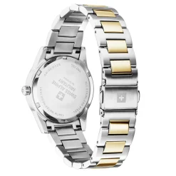 Swiss Alpine Military Damenarmbanduhr Argos bicolor schwarz 34mm 7767.1147