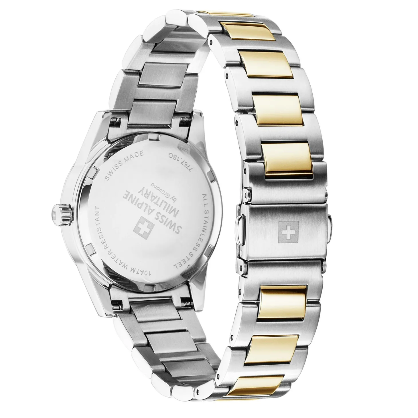 Swiss Alpine Military Damen Armbanduhr Argos bicolor grün 34mm Quarz 10ATM 7767.1144