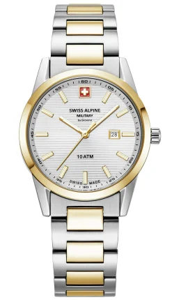 Swiss Alpine Military Damen-Armbanduhr Argos Bicolor Silber 34 mm Artikelnummer 7767.1142