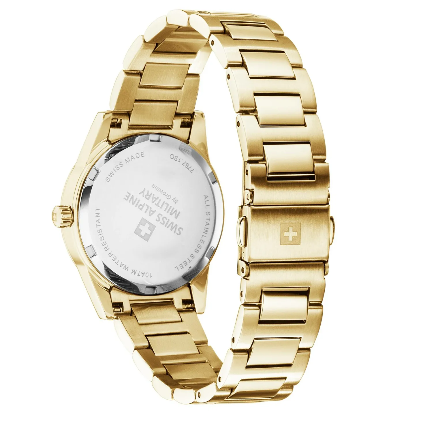 Swiss Alpine Military Damenuhr Argos gold blau 34mm Artikelnummer 7767.1115