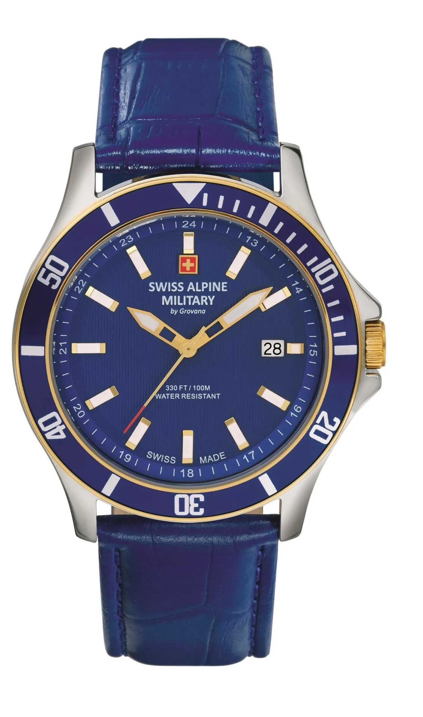 Swiss Alpine Military Herren Armbanduhr 42 mm Armband Leder 7022.1545