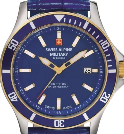 Swiss Alpine Military Herren Armbanduhr 42 mm Armband Leder 7022.1545