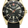 Swiss Alpine Military Herrenarmbanduhr Sierra Gold-Schwarz 7034.1817