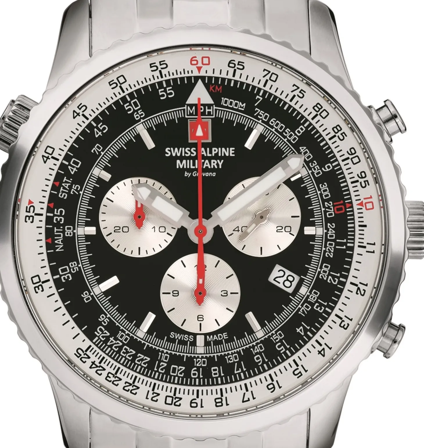 Swiss Alpine Military Herren Armbanduhr 45 mm Armband Edelstahl 7078.9137