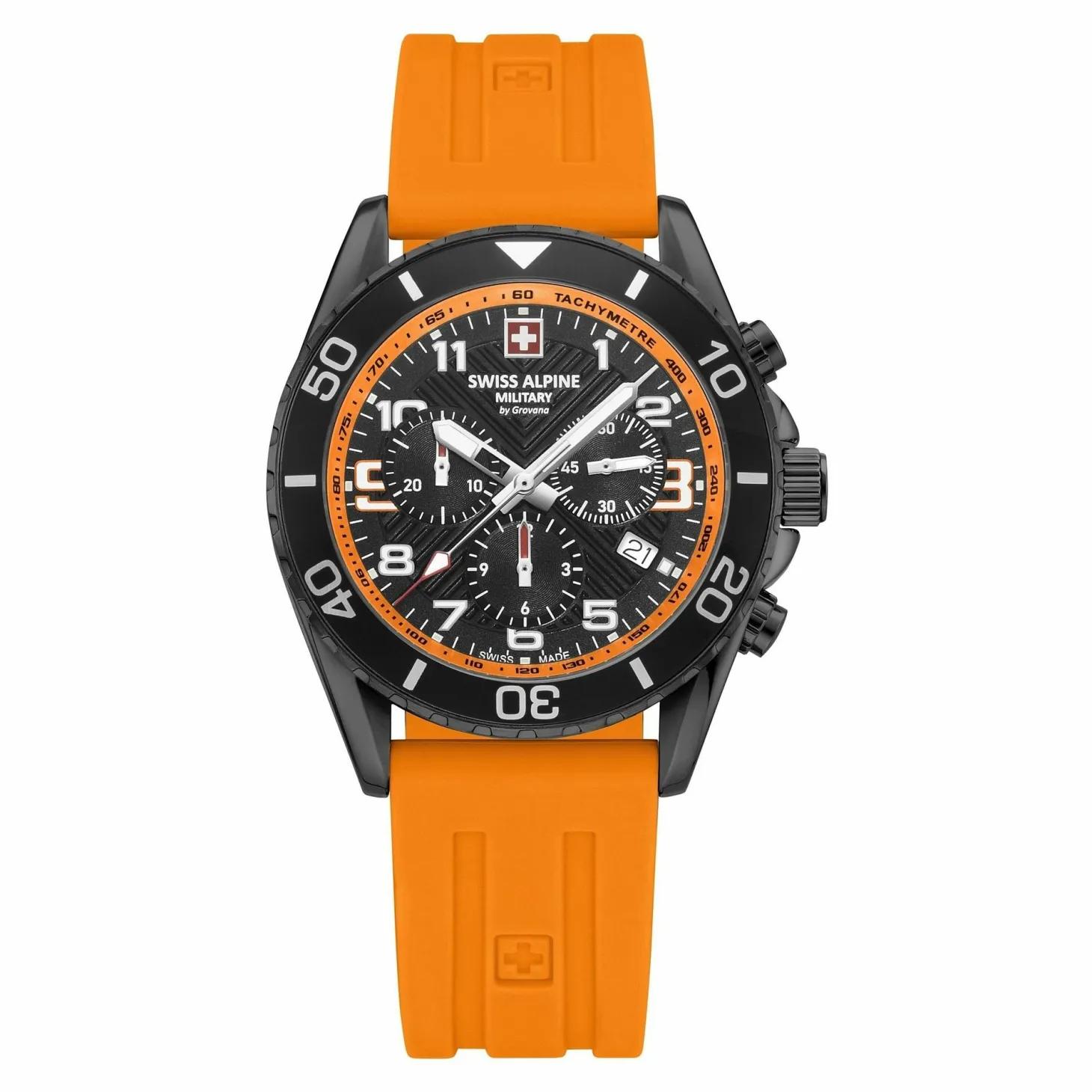 Swiss Alpine Military Herren Armbanduhr Chronograph Raptor orange 7029.9879