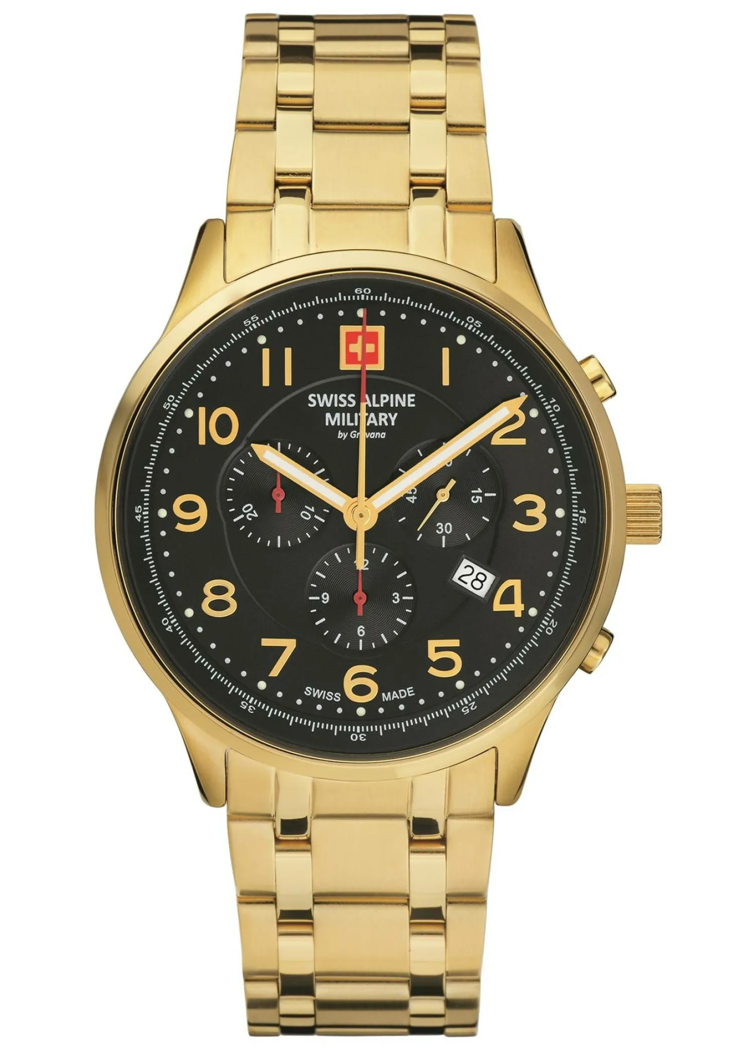 Swiss Alpine Military Herren Armbanduhr 43 mm Armband Edelstahl 7084.9117