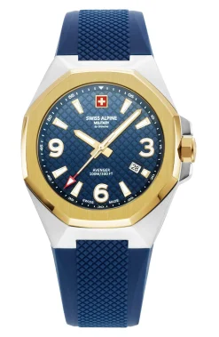 Swiss Alpine Military Herren Armbanduhr 42 mm Avenger Silicon blau 7005.1845