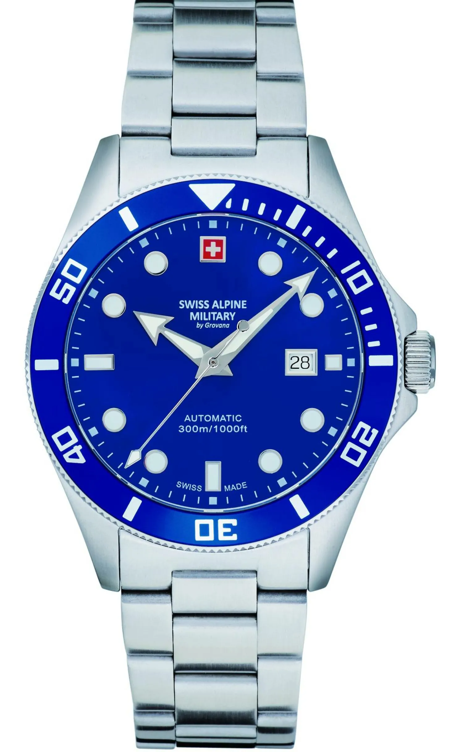 Swiss Alpine Military Herren Armbanduhr 7095.2135 Automatic Datumsfenster Armband Stainless Steel