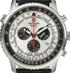 Swiss Alpine Military Herren Armbanduhr 45 mm Armband Leder 7078.9538