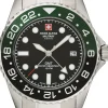 Swiss Alpine Military Herren Uhr GMT Analog Quarz 7052 Edelstahl 7052.1138