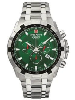 Swiss Alpine Military Herren Armbanduhr Chronograph Quarz 10ATM Swiss Made 7043.9134