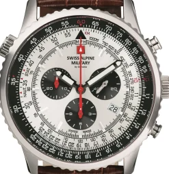 Swiss Alpine Military Herren Armbanduhr 45 mm Armband Leder 7078.9532