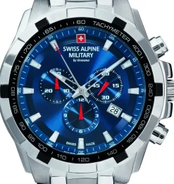 Swiss Alpine Military Herren Armbanduhr Chronograph 10 Atm 46 mm 7043.9135