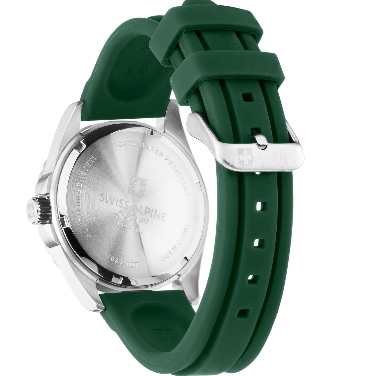 Swiss Alpine Military Herrenuhr Sierra silber-grün 42mm 7034.1834