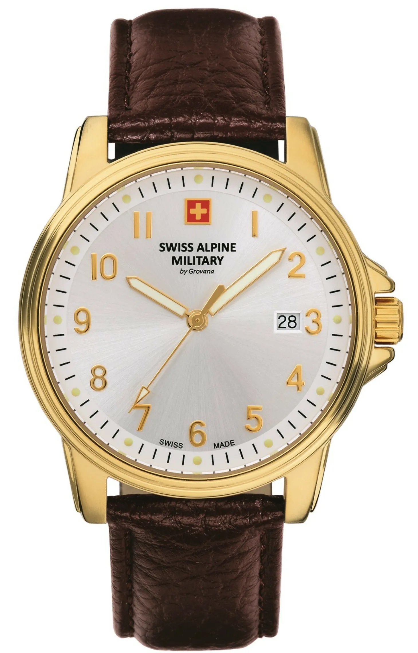 Swiss Alpine Military Herren Armbanduhr 40 mm Armband Leder 7011.1512