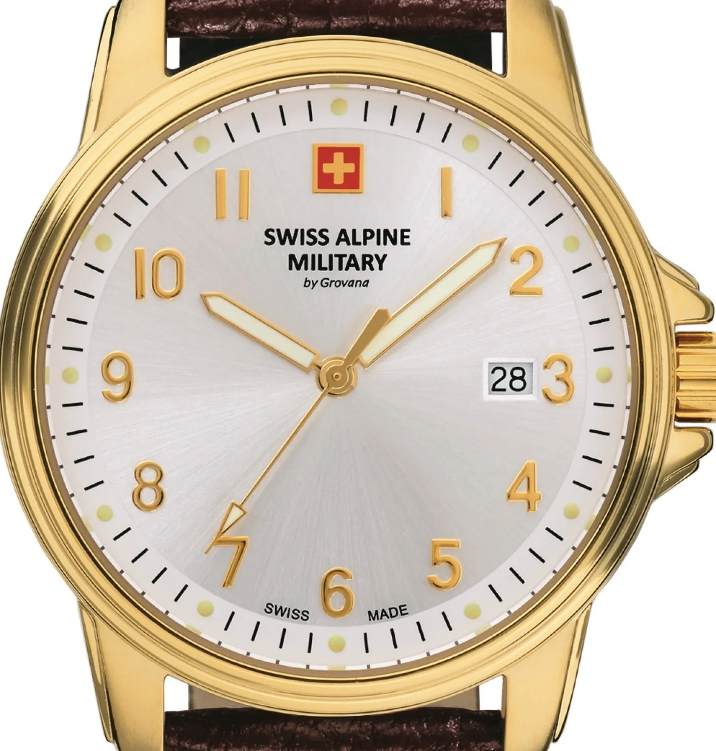 Swiss Alpine Military Herren Armbanduhr 40 mm Armband Leder 7011.1512