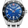 Swiss Alpine Military Herrenuhr Edelstahlarmband, Blaues Zifferblatt, Wasserdicht bis 10 ATM 7034.1136SAM