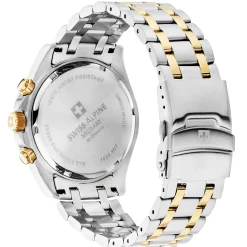 Swiss Alpine Military Herrenuhr Sierra, Chronograph, Edelstahl, Schwarz-silber-gold, Artikelnummer 7034.9147