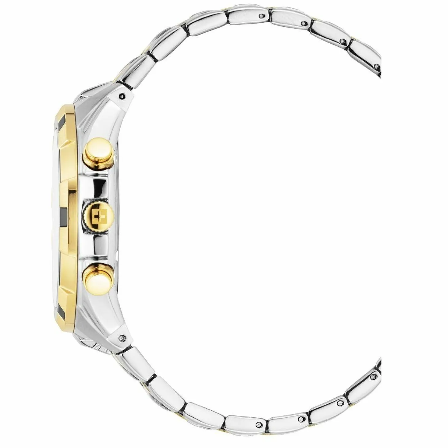 Swiss Alpine Military Herren Armbanduhr Chronograph bicolor Edelstahlarmband 46 mm 7043.9147