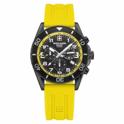 Swiss Alpine Military Herren Armbanduhr Chronograph Raptor gelb 7029.9878